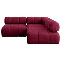 ECKSOFA modulares Sofa Samaro-L1 - 190x190x70 cm Bordeauxrot Velours - Bordeaux, Holzwerkstoff/Textil (190/190cm) - ALTDECOR