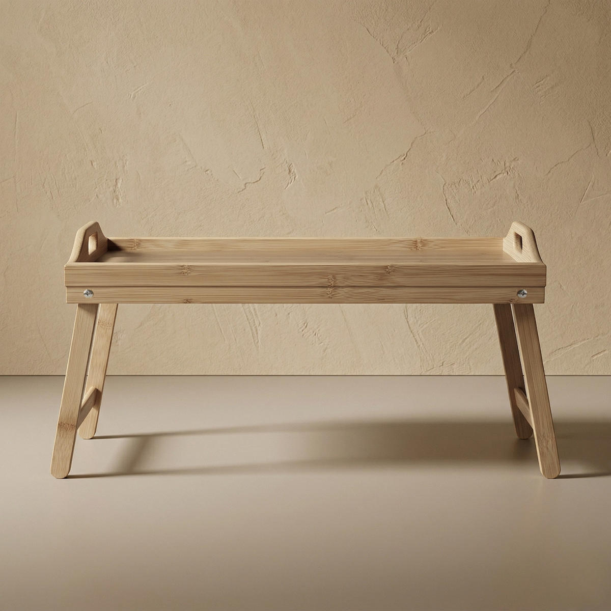 FRÜHSTÜCKSTABLETT Lento Bambus 54/30/24 cm - Beige, Naturmaterialien (30/24/54.5cm) - AROMELIO