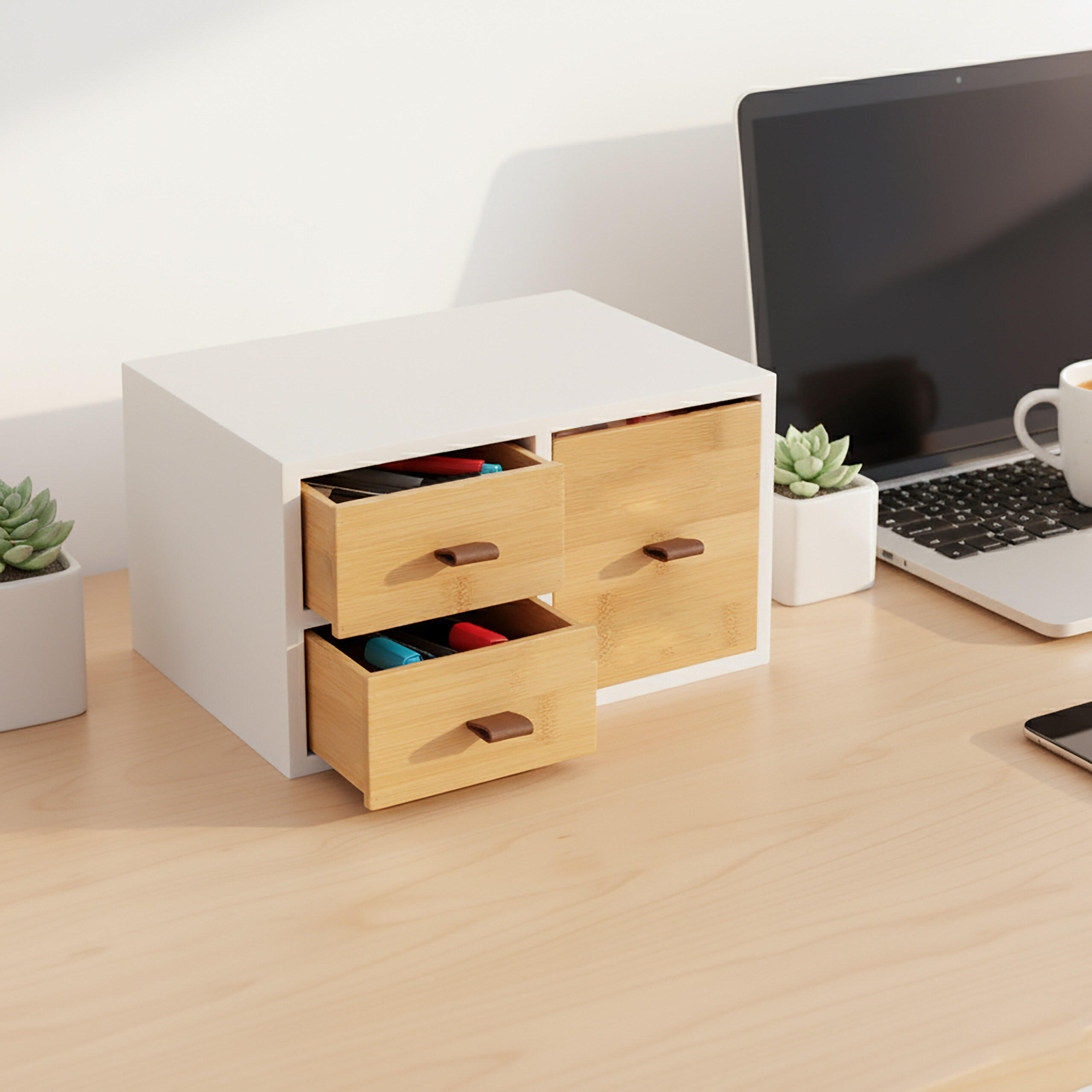 SCHUBLADENBOX - Multicolor, Holz/Holzwerkstoff (20/25/15cm) - Relaxdays