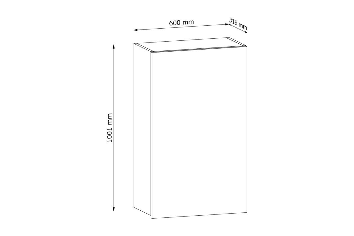 HÄNGESCHRANK G60 P/L – Sorento Dunkle Eiche – Dunkle Eiche - Dunkelbraun, Holzwerkstoff (60/100/32cm) - ROYAL24_MARKT