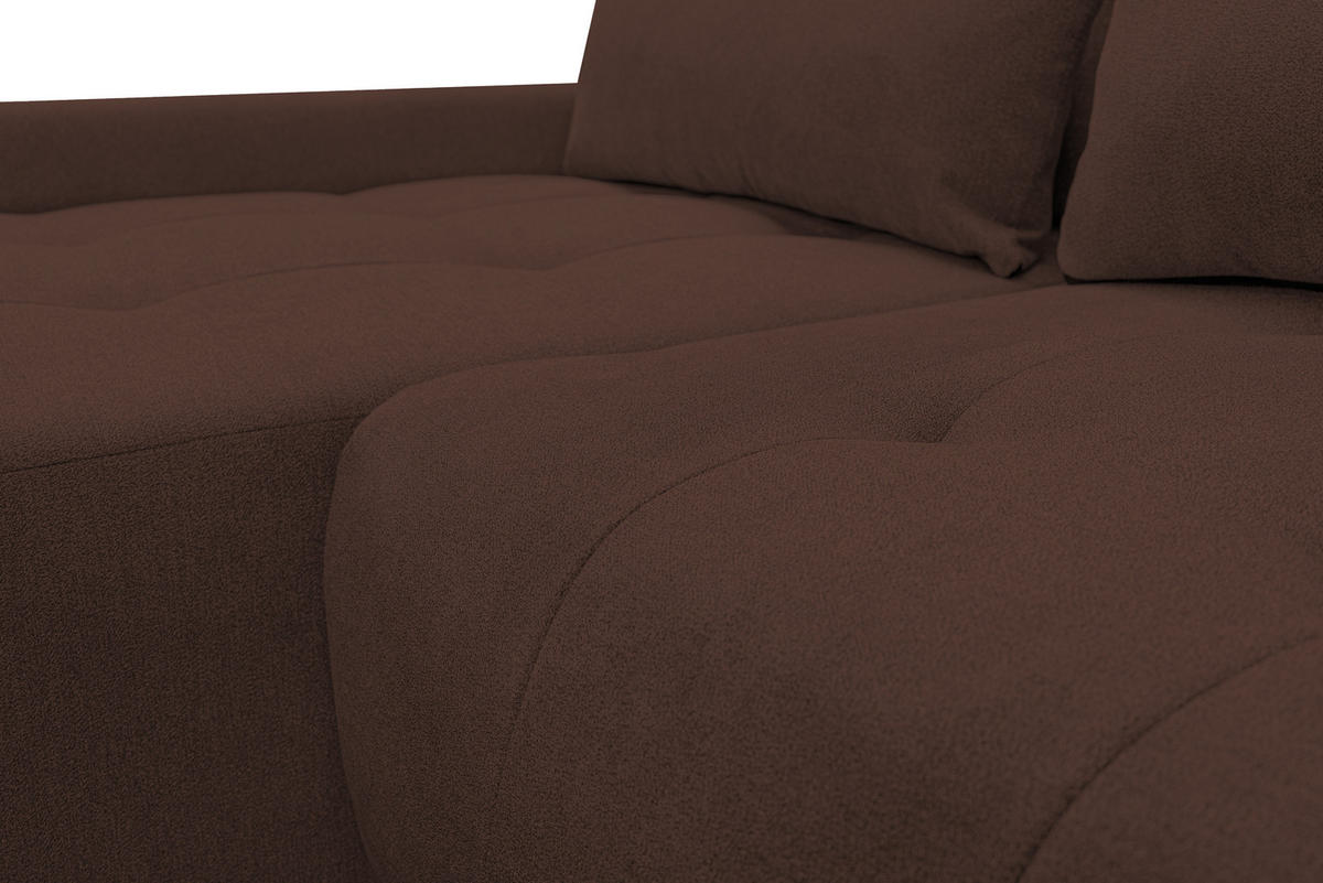 ECKSOFA Bloom mit Bettkasten und Schlaffunktion L-Form - Braun, Textil (267/185cm)