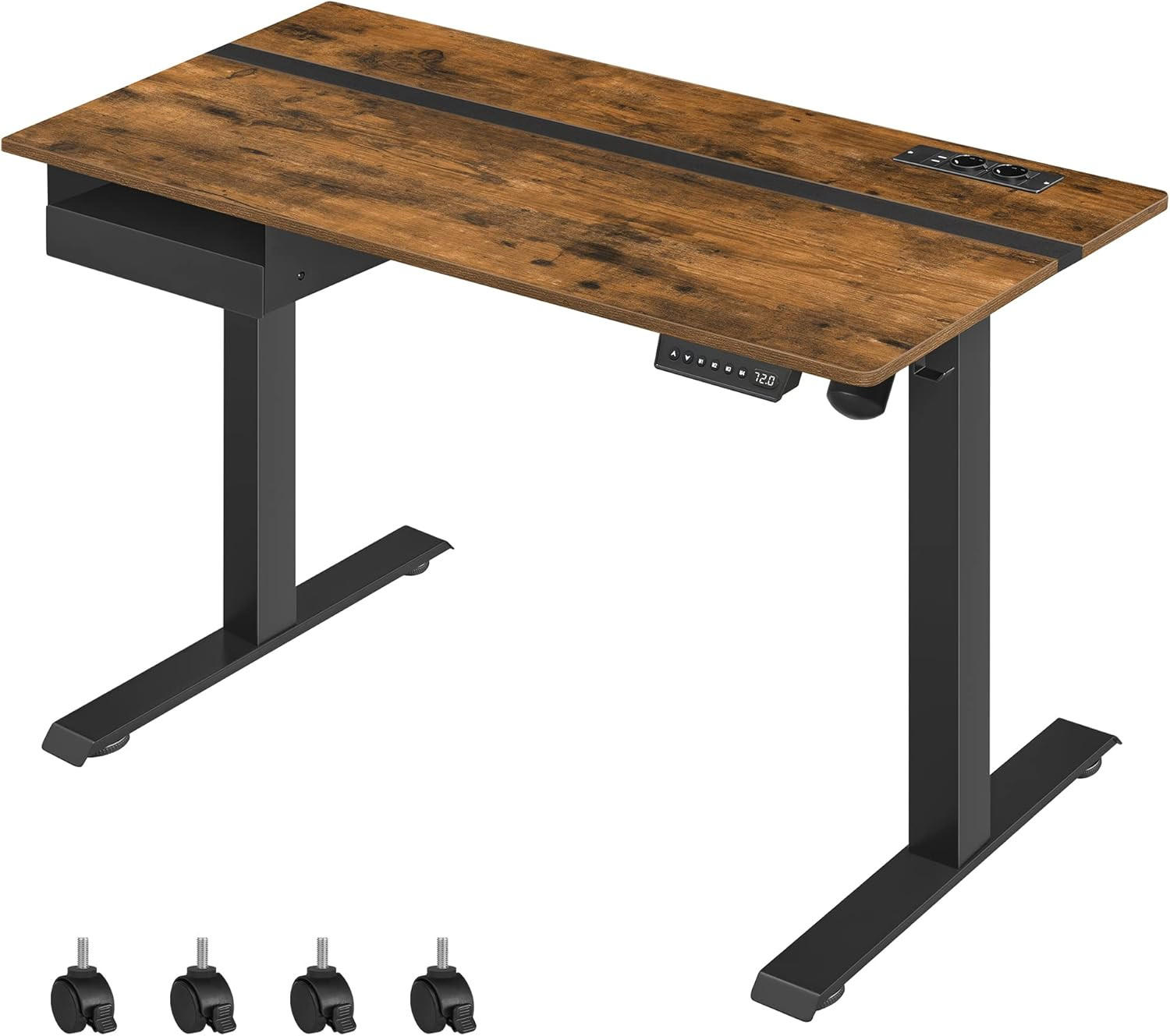 BÜROTISCH Booker - Braun, Holzwerkstoff (120/60/120cm) - VASAGLE