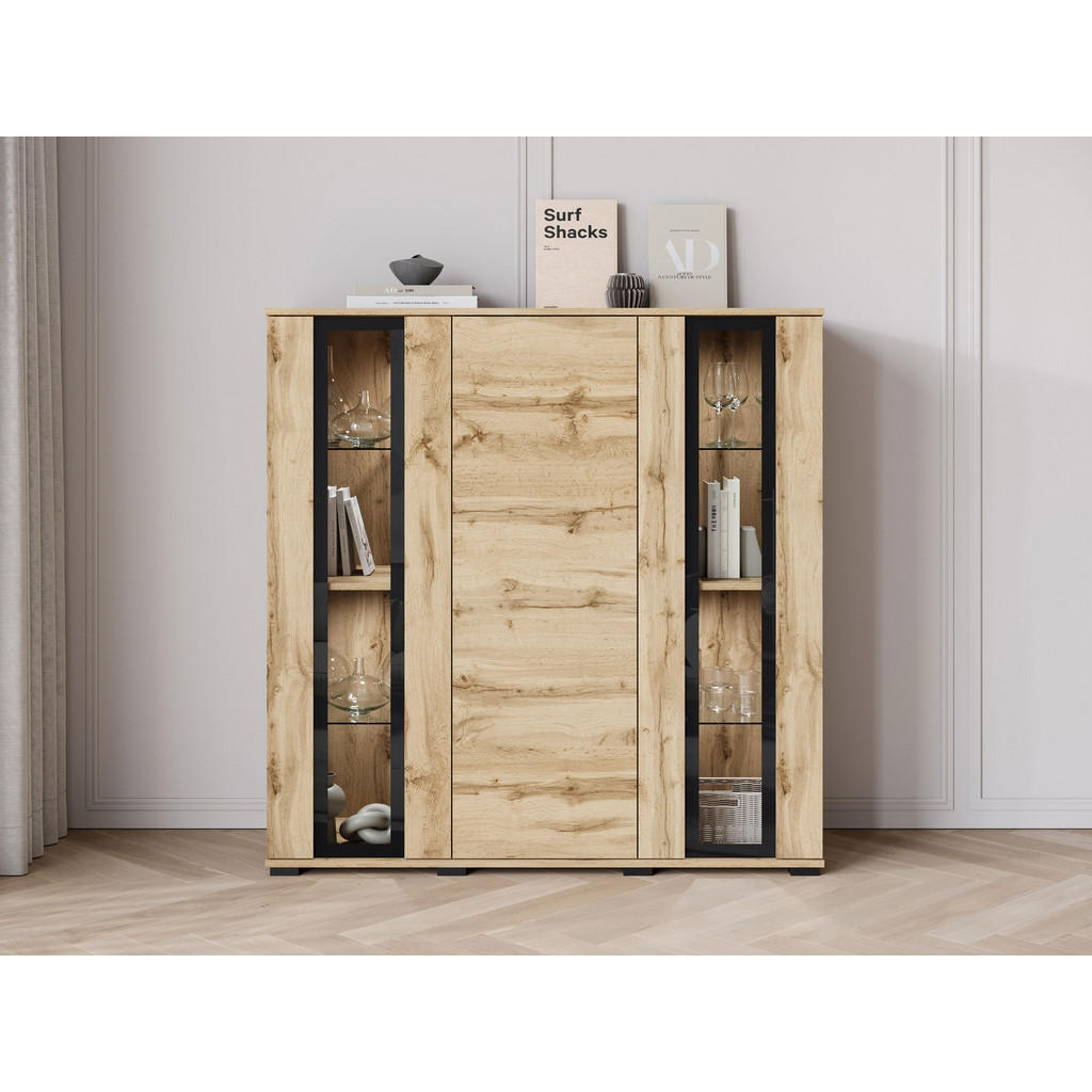 Thumbnail - Mirjan24 Kommode, Eiche Wotan, Holzwerkstoff, Rechteckig, 120x122x40 cm, Wohnzimmer, Kommoden & Sideboards, Highboards