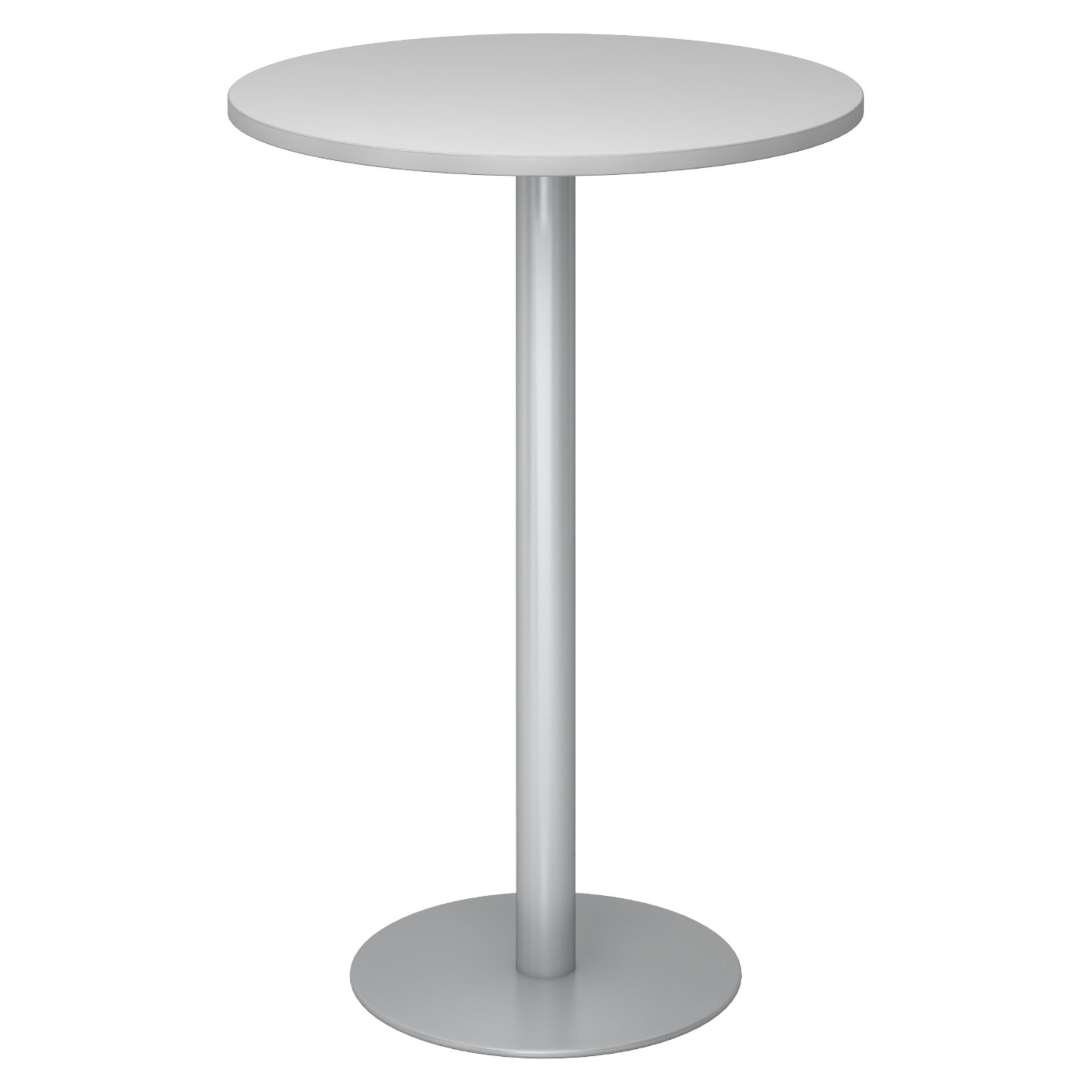 STEHTISCH rund STH 80/80/111,6 cm in Grau/Silberfarben - Silberfarben/Grau, Holzwerkstoff (80/80/111.6cm) - bümö