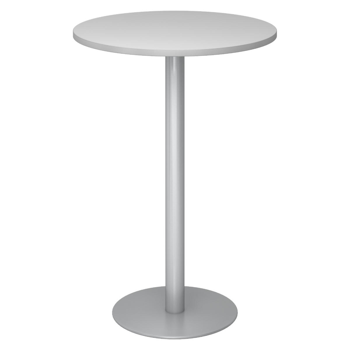 STEHTISCH rund STH 80/80/111,6 cm in Grau/Silberfarben - Silberfarben/Grau, Holzwerkstoff (80/80/111.6cm) - bümö