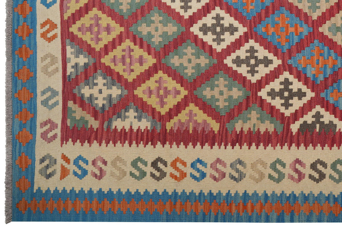 HANDWEBTEPPICH Kelim Gashgai Rot 297/210 cm Schurwolle - Rot, Textil (210/297cm) - Looma