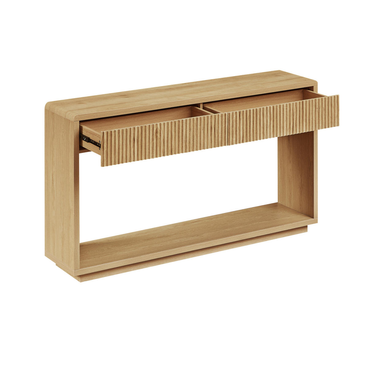 KONSOLENTISCH aus Spanplatte und MDF 150x35x85 cm Natur mit 2 Schubladen und offenem Fach - Naturfarben, Holzwerkstoff (150/35/85cm) - IVMEU