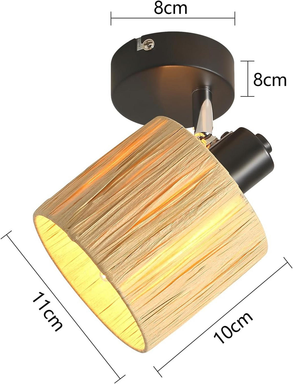 DECKENSTRAHLER Leoria 14/14/15 cm - Schwarz, Metall (15/14/14cm) - ZMH