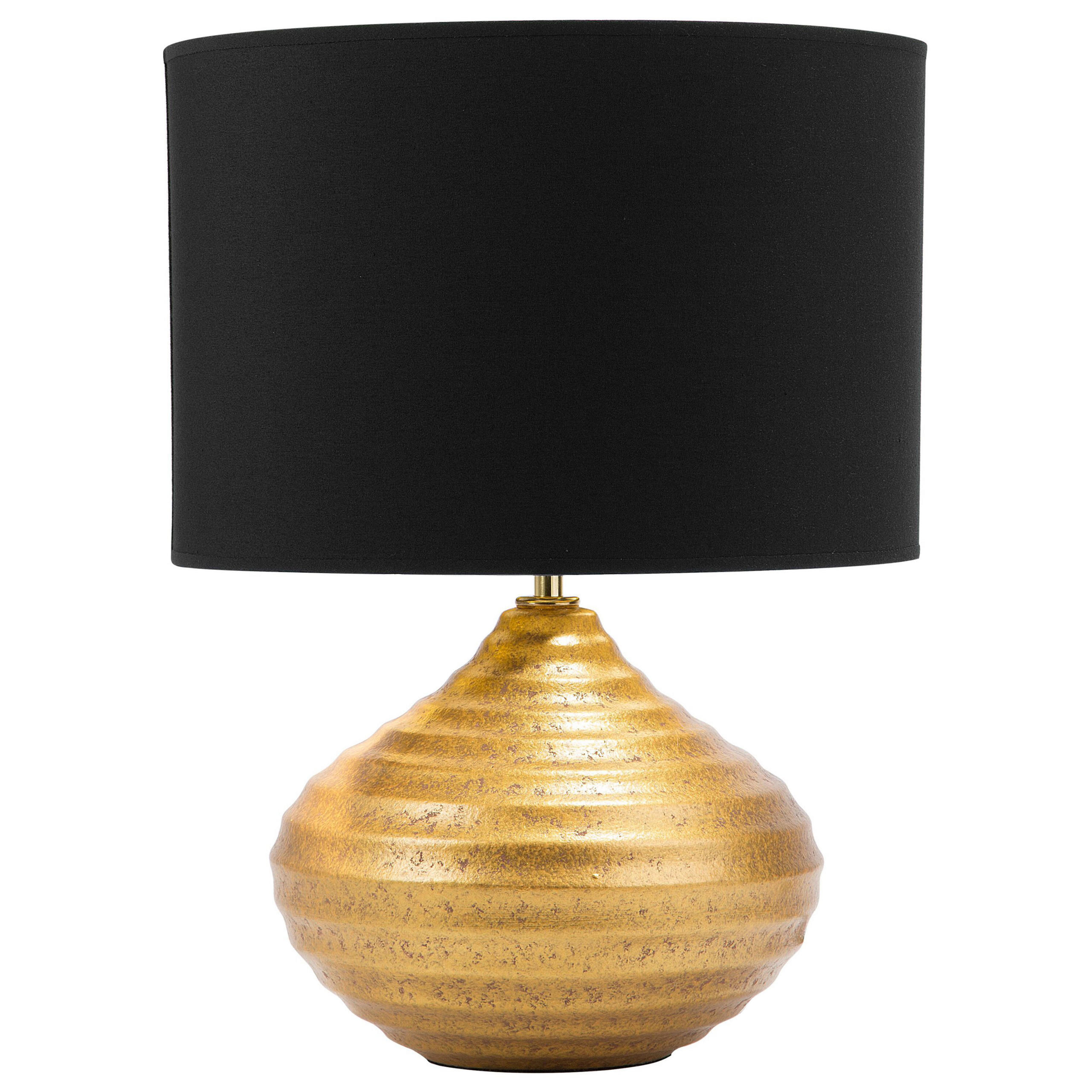TISCHLAMPE Kuban 32/32/42 cm - Goldfarben, Keramik (32/32/42cm) - Beliani