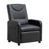 RELAXSESSEL PU mit verstellbarer Rückenlehne, klappbarer Fußstütze 76,5/67,5/95,5 cm Schwarz - Schwarz, Kunststoff (67.5/95.5/76.5cm) - Redom