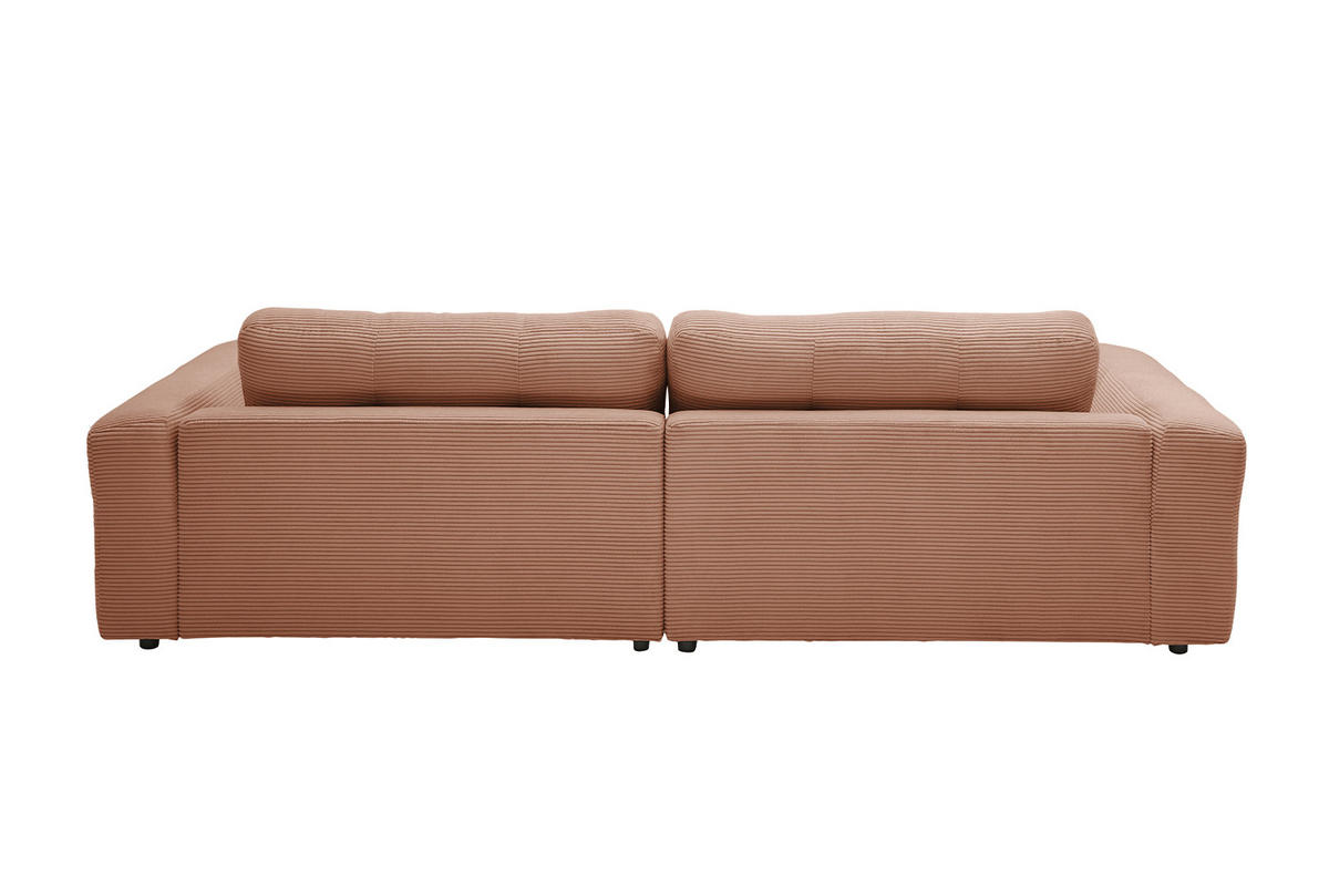 ECKSOFA MIKA Braun Cord - Dunkelbraun/Schwarz, Kunststoff/Textil (276/167cm) - KAWOLA
