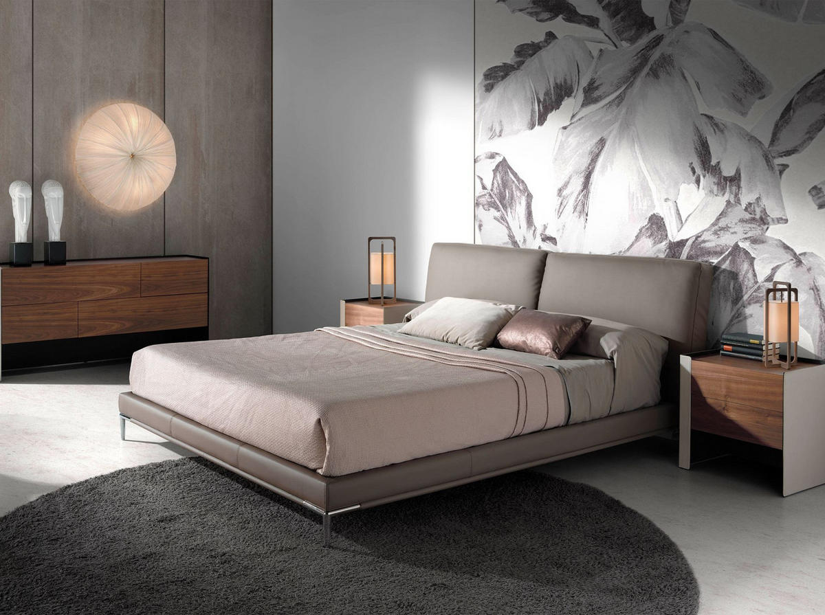 NACHTTISCH aus Öko-Leder, Nussbaum und schwarzem Stahl - Beige/Nussbaumfarben, Leder/Holzwerkstoff (50/51/38cm) - ANGEL CERDA