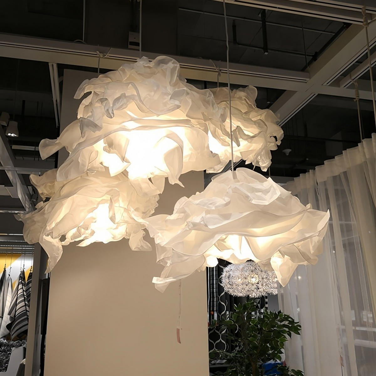 LAMPENSCHIRM Stoff Halbtransparent，42/42/35cm - Weiß, Karton (42/42/35cm) - Weltevree