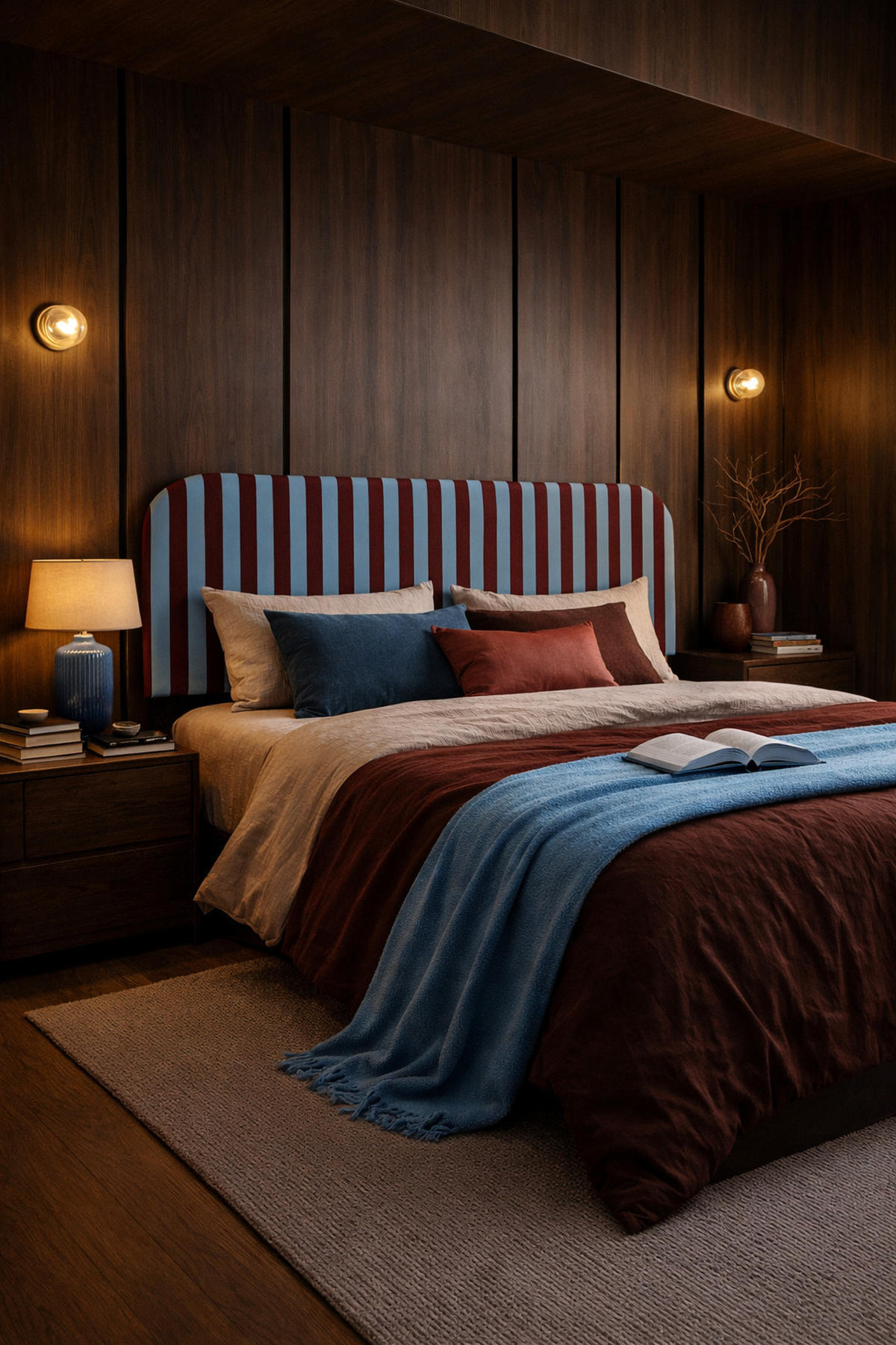 KOPFTEIL aus Samt 160x97cm EDDIE - Kirschrot, Textil (160/97/8cm) - RNT By Really Nice Things