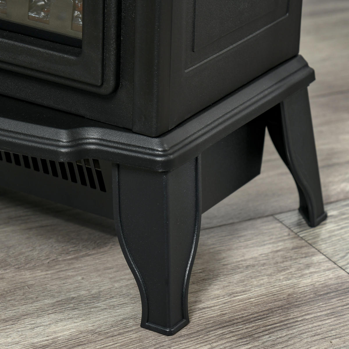 ELEKTROKAMIN, Standkamin mit LED-Flammeneffekt, 2000W Kaminofen, Metall, Schwarz - Schwarz, Kunststoff (24/45.5/36.5cm) - HOMCOM