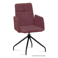 ARMLEHNSTUHL drehbar (2er-Set) Doanna 52x92x60 Schwarz/Marsala - Brombeere/Schwarz, Kunststoff (60/92/52cm) - 58aufmkessel
