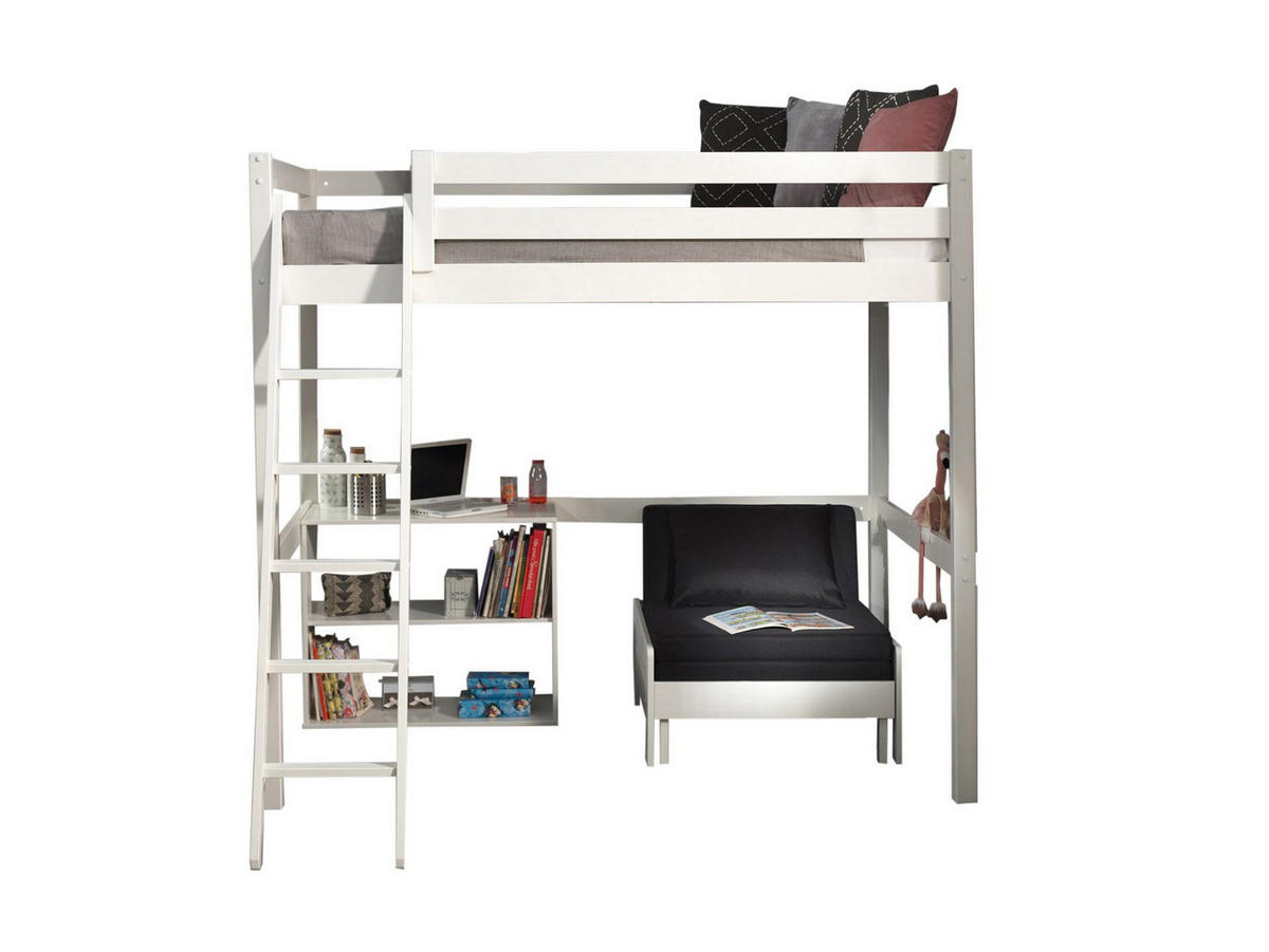 HOCHBETT Karolina 209x190x215 aus Massivholz+MDF in Weiß - Weiß, Holz (140/200cm) - 58aufmkessel