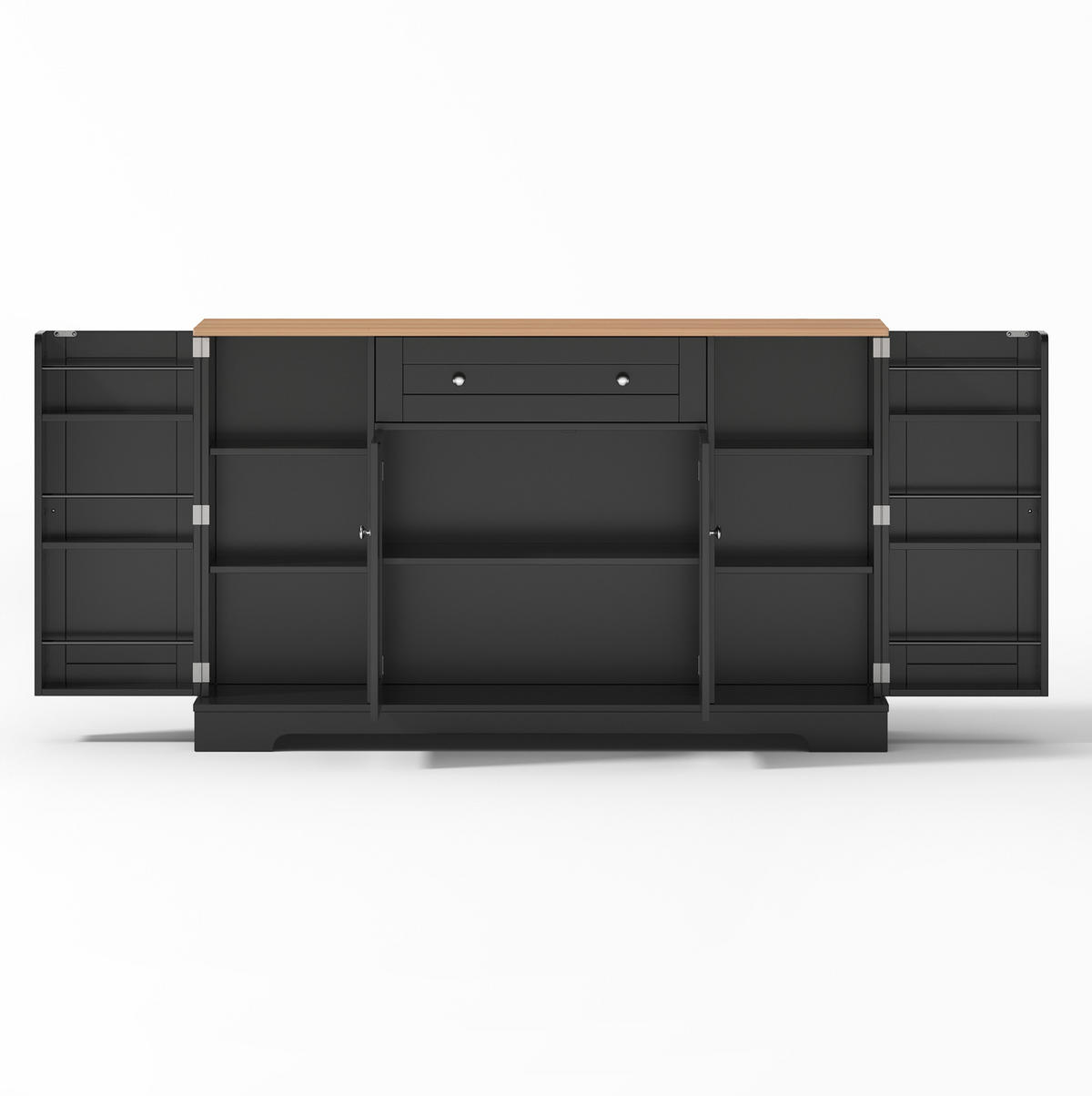 KOMODA, 138 cm, MDF, černá, s úložným prostorem a pojistkou proti překlopení - černá, kompozitní dřevo (138/85/40cm) - BEAOK