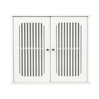 WANDSCHRANK Badezimmer Weiß mit Doppeltür & Lamellenfront - Weiß, Holzwerkstoff (60/52/20cm) - Urban Meuble