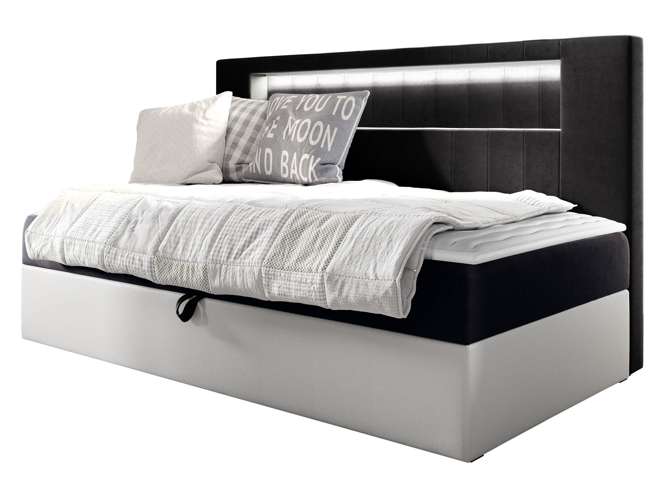 BOXBETT Gold Junior 2 - Schwarz/Weiß, Holz (80/200cm) - MIRJAN24