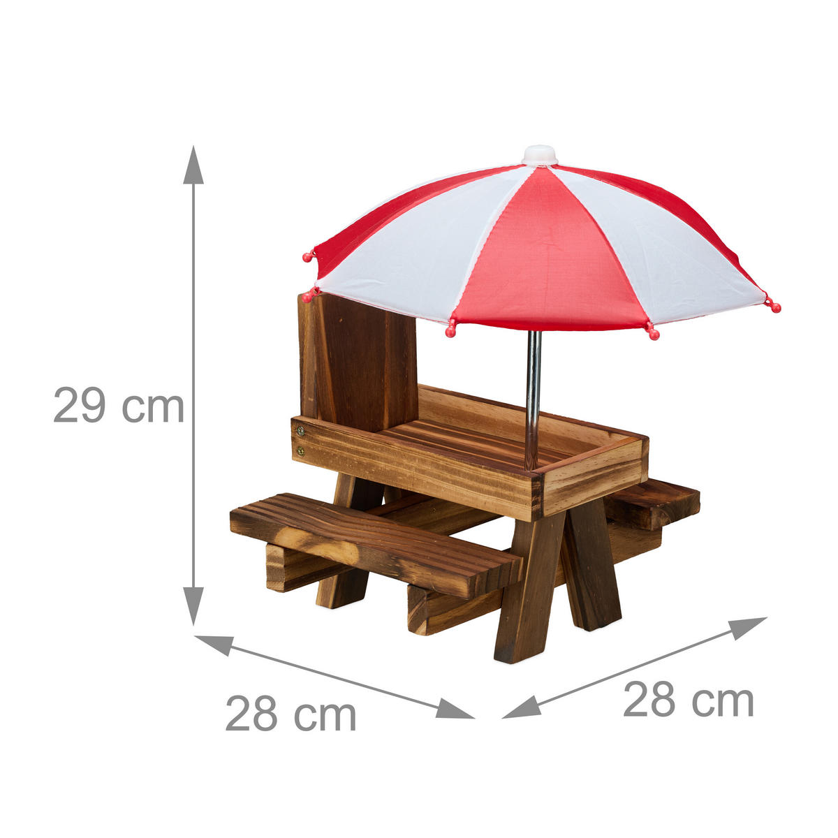 EICHHÖRNCHENTISCH - Dunkelbraun, Holz/Textil (28/29/28cm) - Relaxdays