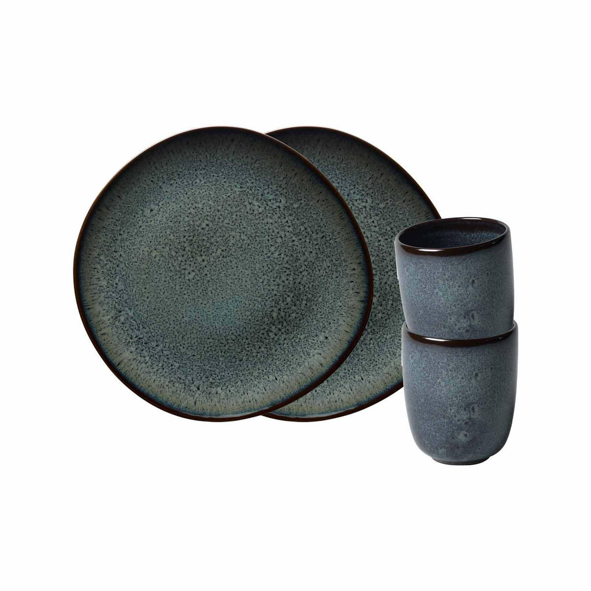 FRÜHSTÜCKS-SET Lave gris 4er Set - Grau, Keramik (1/1/1cm) - like.Villeroy & Boch