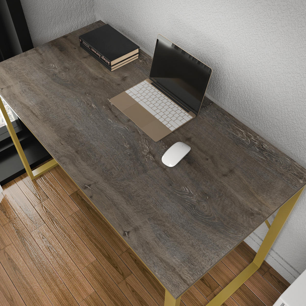 COMPUTERTISCH Layton Gold Wenge - Multicolor, Holzwerkstoff (60/120/16cm) - Decorotika