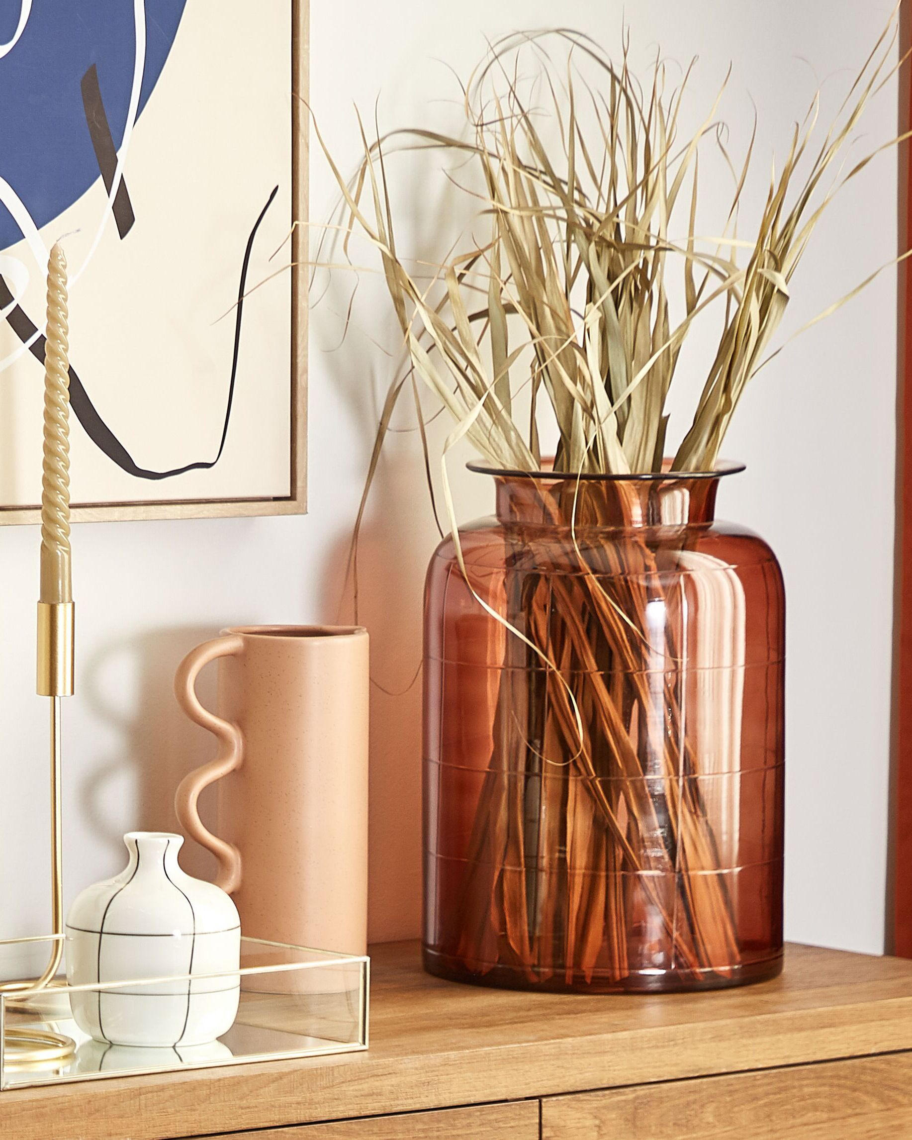 BLUMENVASE Glas braun Vindaloo - Braun, Glas (35cm) - Beliani