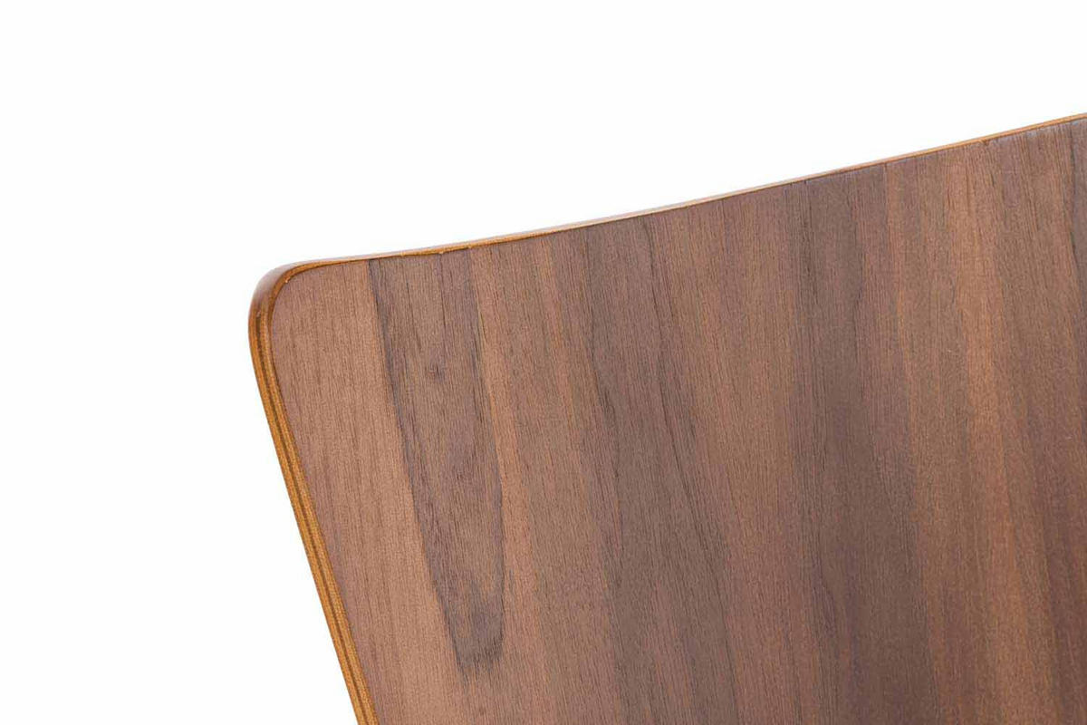 BESUCHERSTUHL Jaron mit Holzsitz und Metallgestell, Farbe: Walnuss - Chromfarben/Walnussfarben, Holz/Metall (43/84/50cm) - TPFLiving