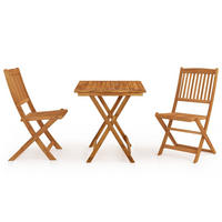 GARTEN-ESSGRUPPE 3-teilig Klappbar Massivholz Akazie - Braun, Holz - vidaXL