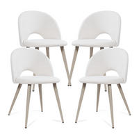 ESSZIMMERSTUHL-SET 4 TLG. Karijoki - Beige, Textil/Metall (50/77/55cm) - [en.casa]