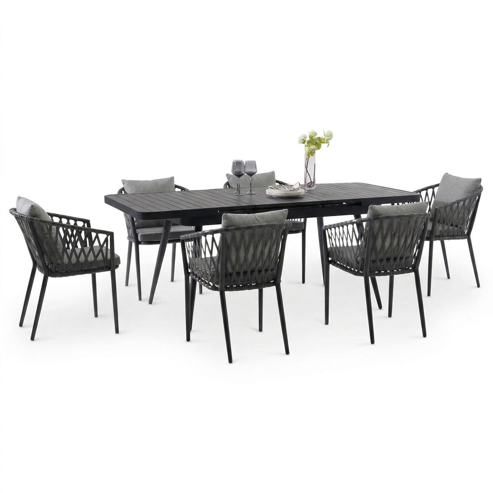 GARTENMÖBEL SET SUNNY - Grau, Metall - IDIMEX