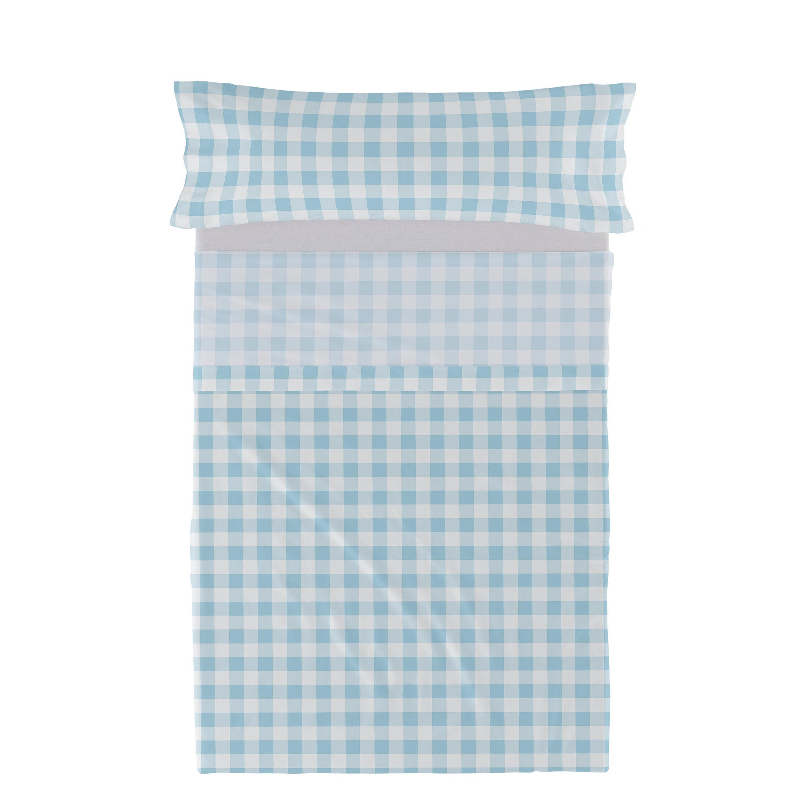 BETTWÄSCHE 2er-Set teiliges vichy 180x270 cm blau - Blau, Textil (180/270cm) - Happy Friday
