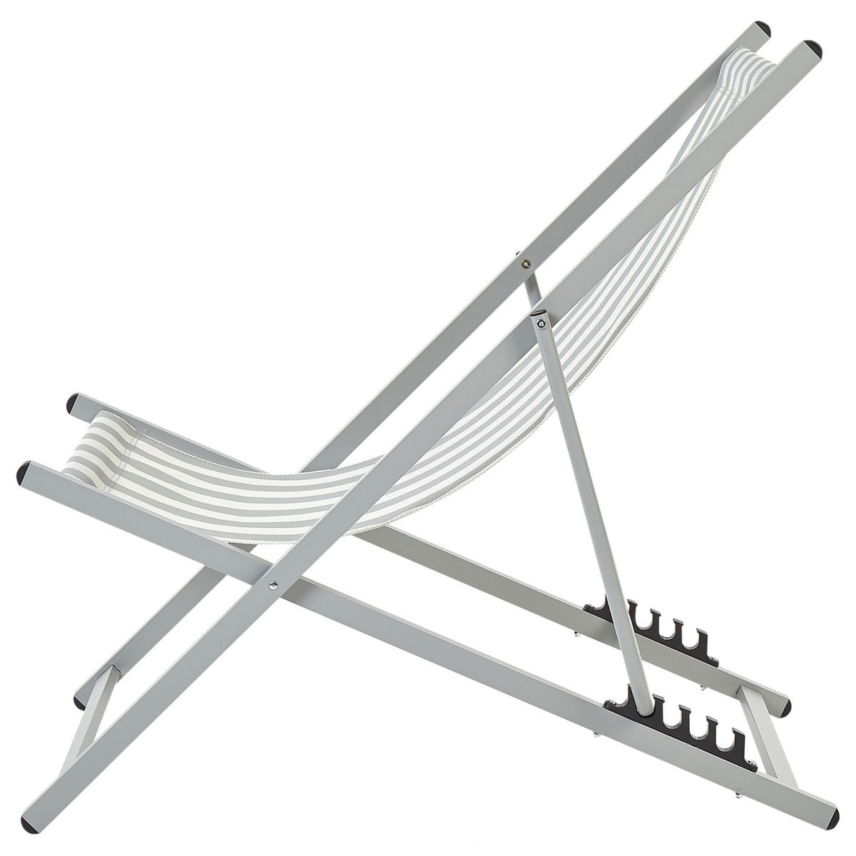 GARTENSTUHL Weiß Locri II - Hellgrau/Weiß, Metall (60/79/95cm) - Beliani