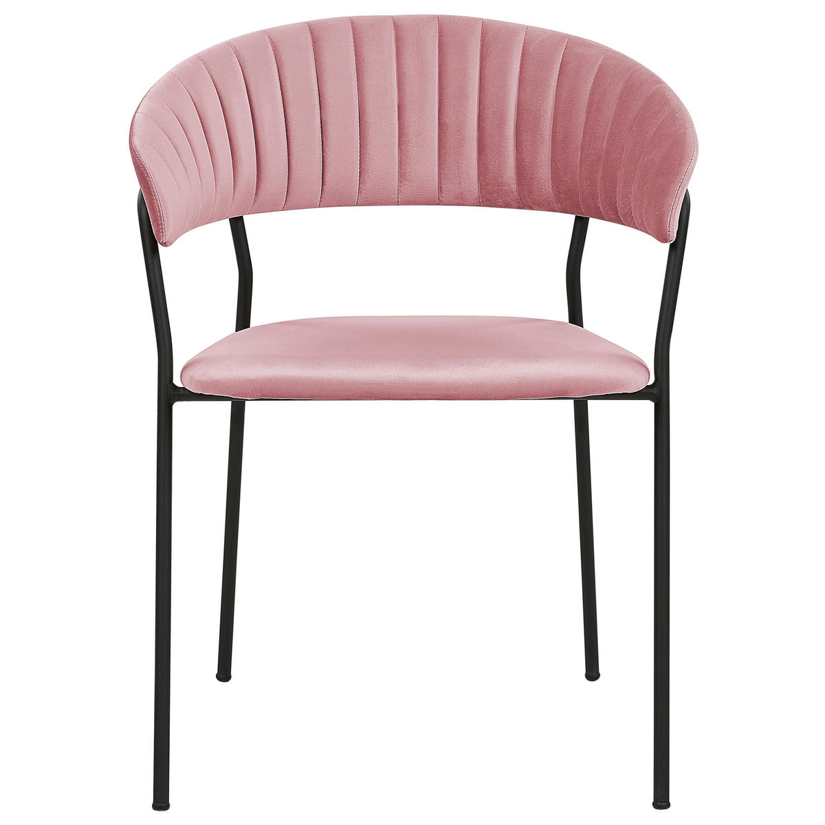 STUHL 2er-Set Samtstoff Rosa Mariposa - Pink, Textil/Metall (55/78/55cm) - Beliani
