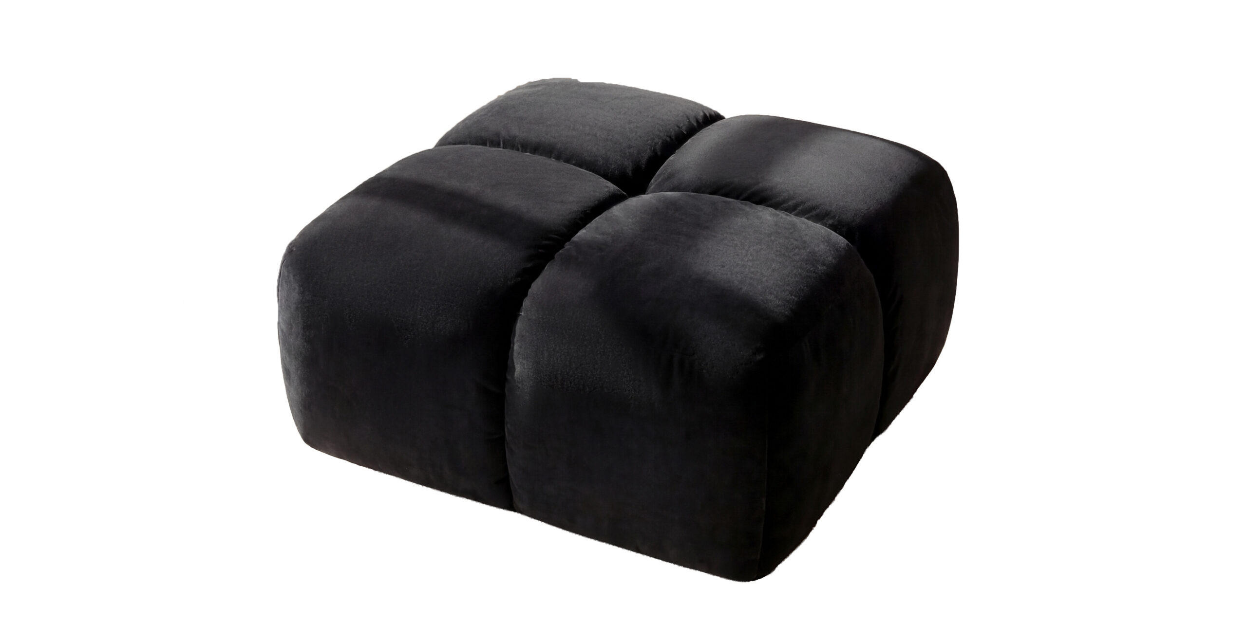 HOCKER, Pouf, Veloursstoff Bluvel, Schwarz, Averro - Schwarz, Holz (88/42/88cm) - Kaiser Möbel