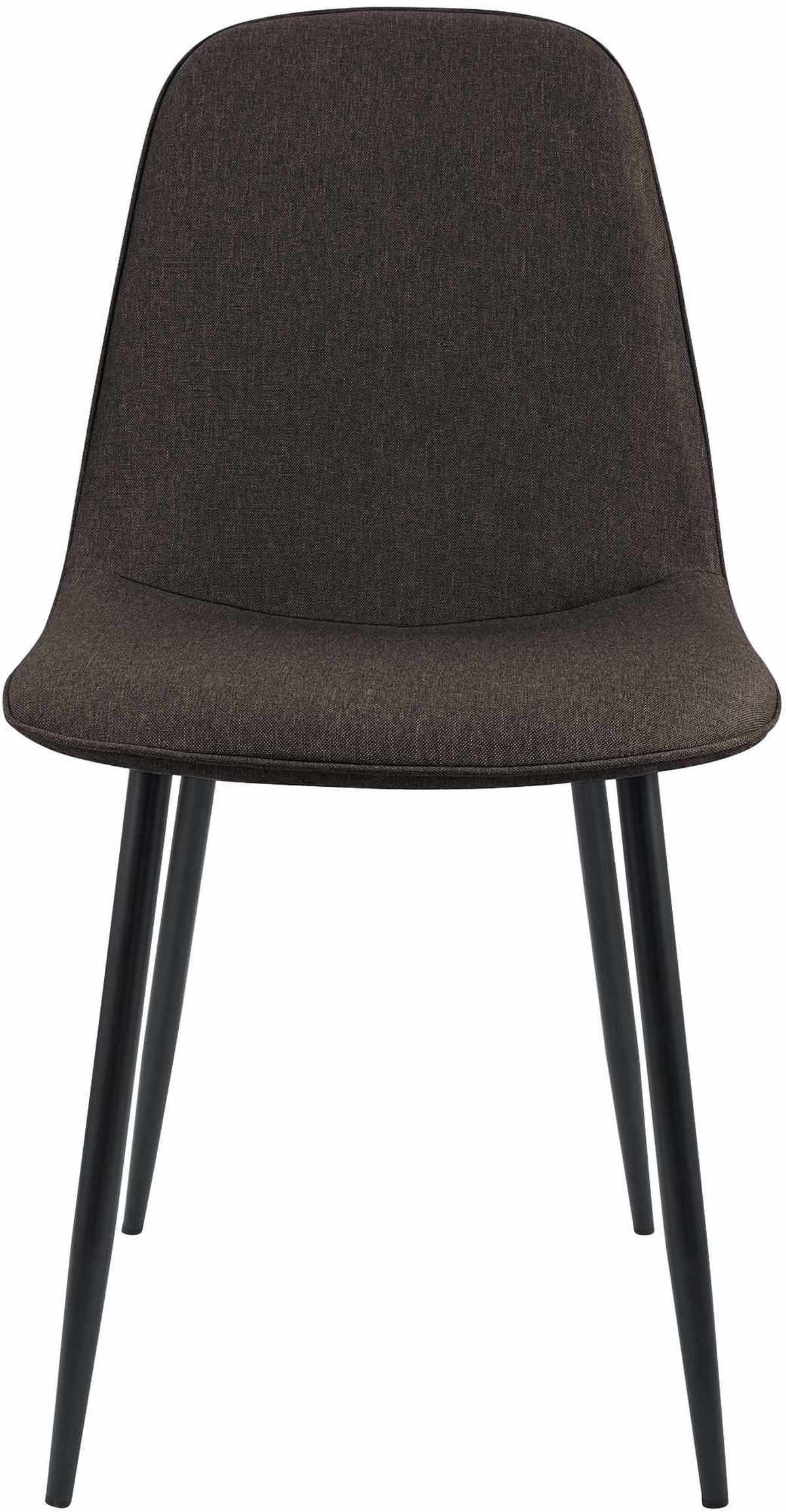 ESSZIMMERSTUHL 2er Set Stoff Braun - Schwarz/Braun, Textil/Metall (45/88/54cm) - CLP