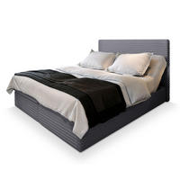 POSTEL BOXSPRING MILARA 160x200 cm, s matrací a úložným prostorem, šedá - šedá, kompozitní dřevo/textil (160/200cm) - MASSENO