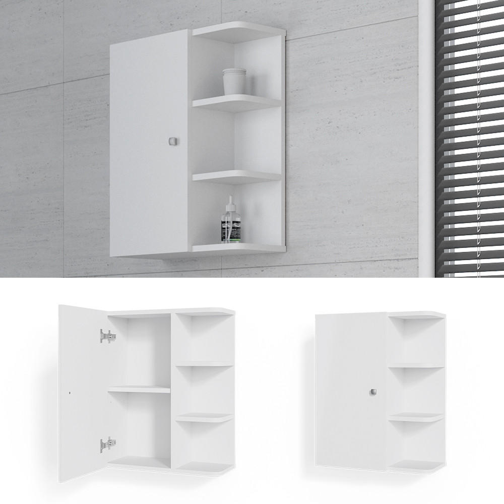 BADSCHRANK Fynn Weiß 47.2 x 59.2 cm - Weiß, Holzwerkstoff (47.2/59.2/21cm) - Vicco