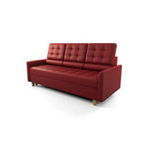 SCHLAFSOFA KONGO 03, Sofa mit Schlaffunktion, Farbe: Rot, Kunstleder - Rot, Textil (215/103/96cm) - O-Sofa