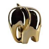 DEKOELEFANT Mia Gold 15/12/16.5 cm Keramik - Goldfarben, Keramik (12/16.5/15cm) - Mondex