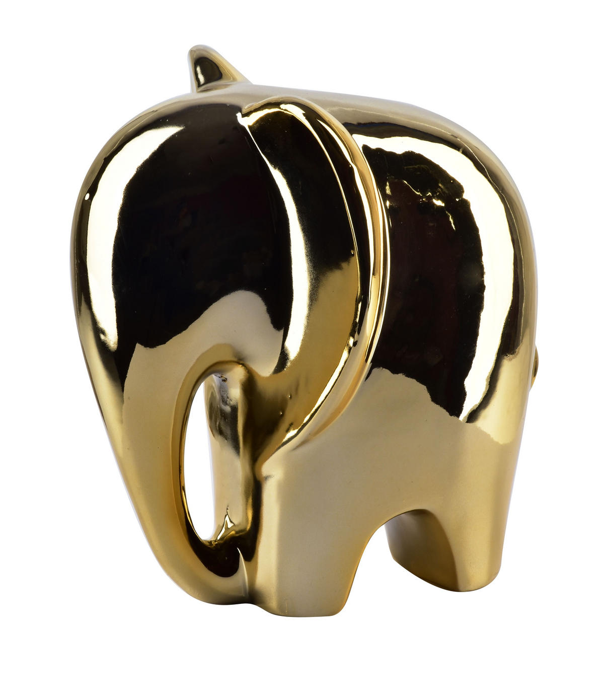 DEKOELEFANT Mia Gold 15/12/16.5 cm Keramik - Goldfarben, Keramik (12/16.5/15cm) - Mondex