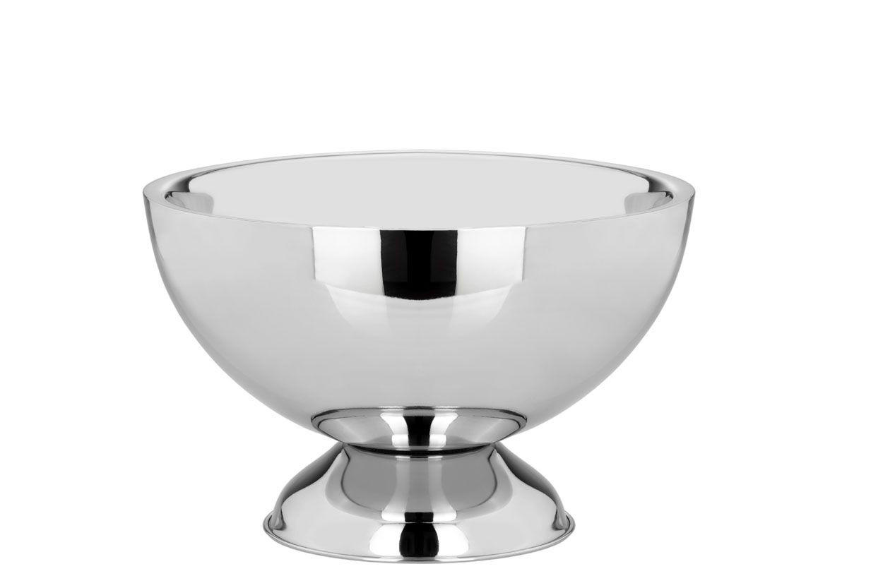 CHAMPAGNER-/FLASCHENKÜHLER Bowl Hochglanz poliert (H) 21 x (Ø) 32 cm - Silberfarben, Paraffin (32/21cm) - Hermann Bauer jun. Kollektion GmbH