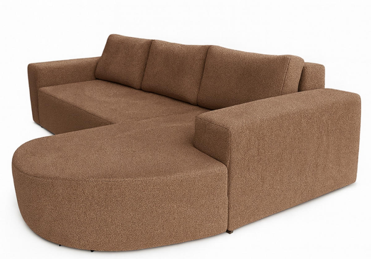 ECKSOFA Braun Vello Mit Schlaffunktion Rechts - Braun, Textil (165/270cm) - Sepro Meble
