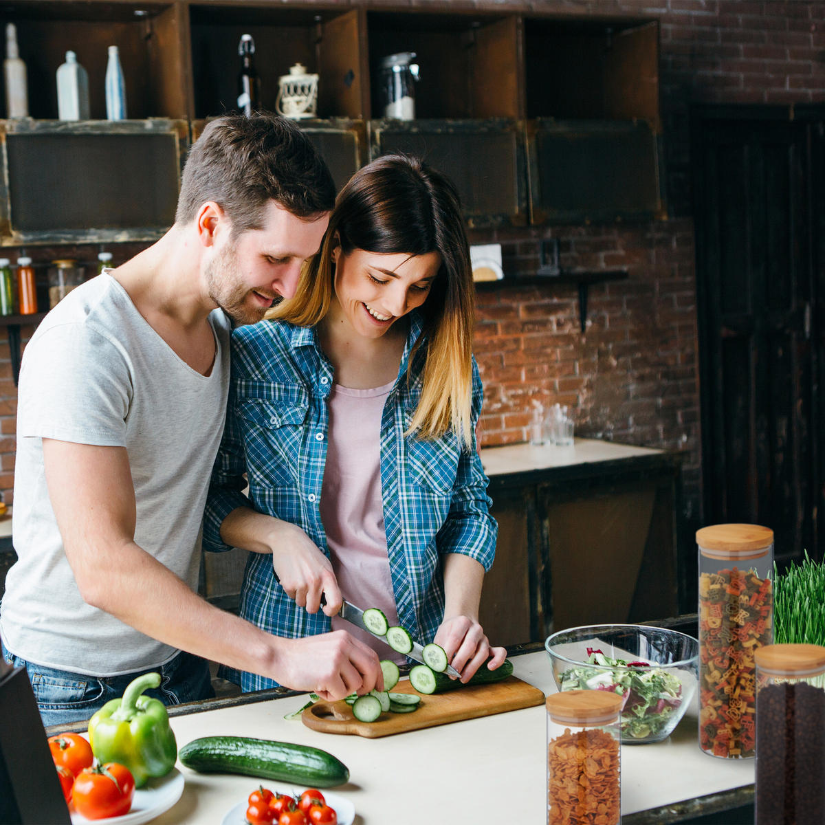 4xVORRATSGLAS - Transparent, Glas/Holz (10/28/10cm) - Relaxdays