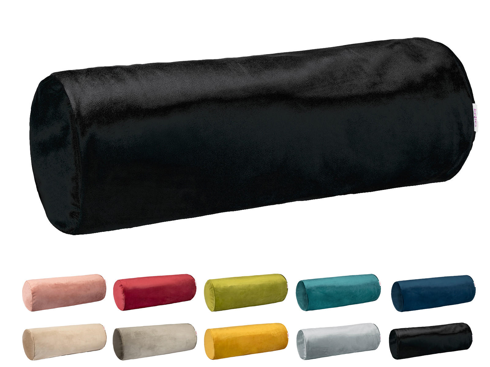 NACKENROLLENHÜLLE Samt&Sonders schwarz 40/15 cm - Schwarz, Textil (15/40cm) - beties Heimtextil