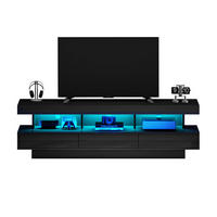 TV-ELEMENT mit LED 160 x 38 x 50,5 cm Schwarz Hochglanz - Schwarz, Holzwerkstoff (38/50.5/160cm) - Beauniv
