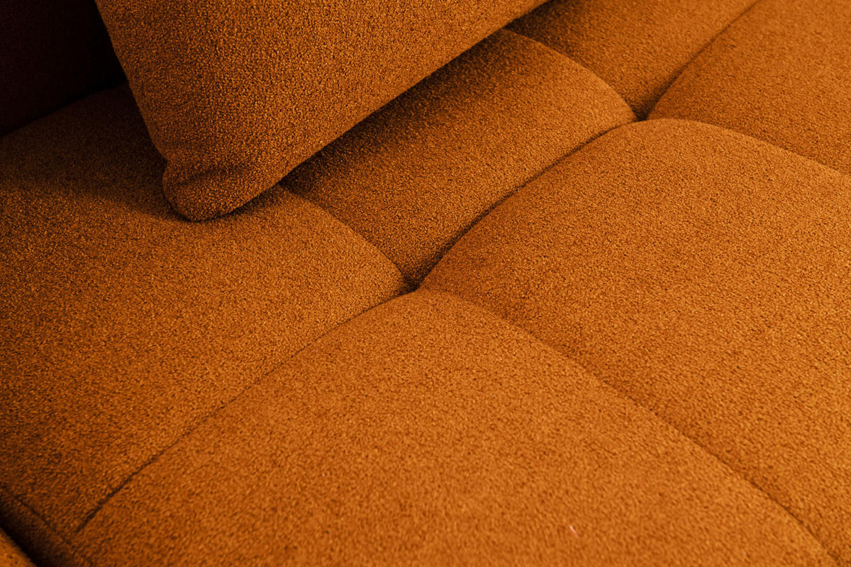 VEĽKÁ modulárna sedacia súprava bouclé tkanina škoricovo hnedá - svetlohnedá, textil (340/73/190cm) - MILYsofa