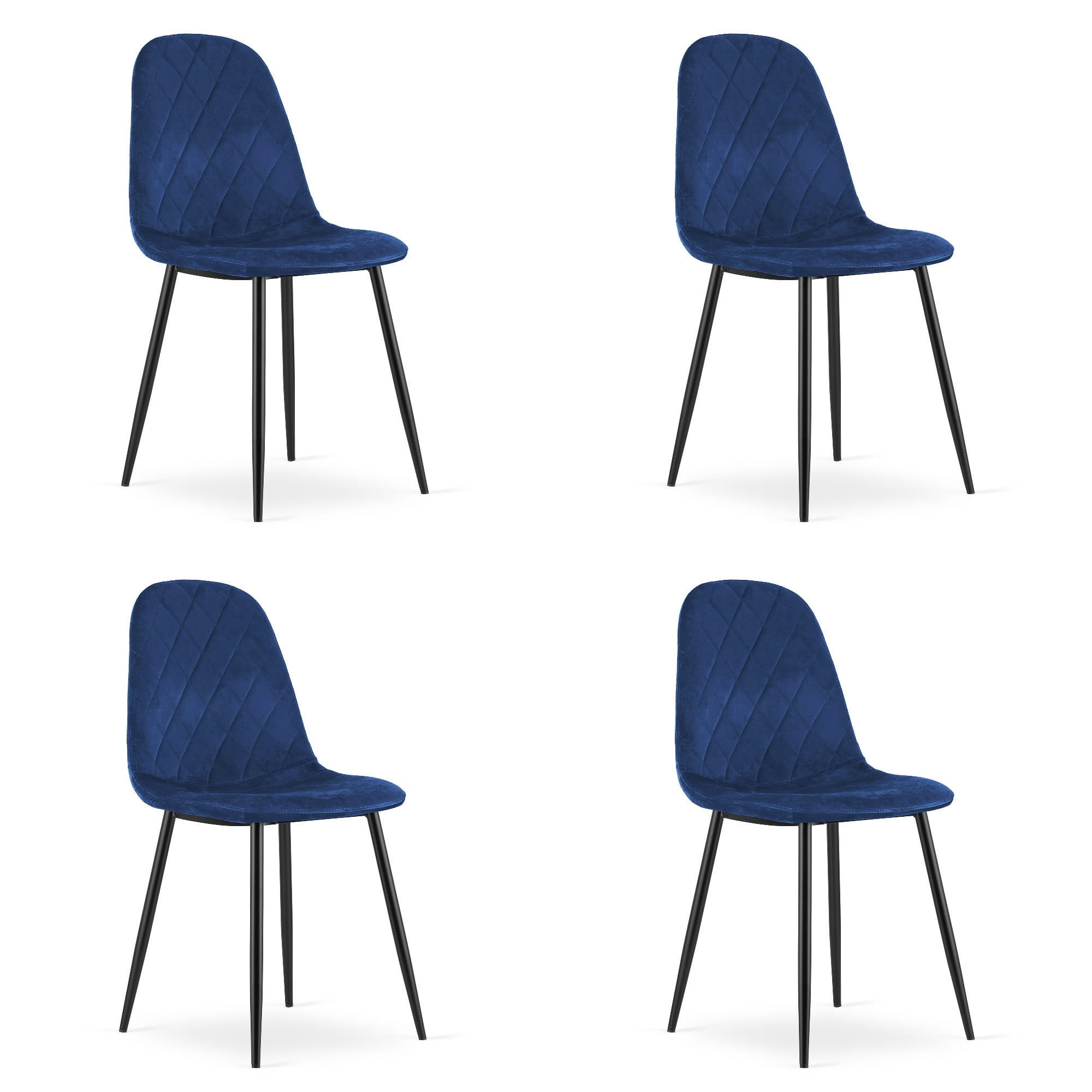 ESSZIMMERSTUHL 4-er Set DAPI marineblauer Sitz - Dunkelblau, Textil (44.5/87.5/50.5cm) - Valora