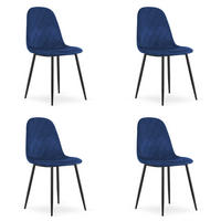 ESSZIMMERSTUHL 4-er Set DAPI marineblauer Sitz - Dunkelblau, Textil (44.5/87.5/50.5cm) - Valora